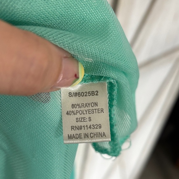 Green Ruffled Strapless Dress - Picture 3 of 9